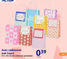 Action Avec cadeautas met kaart aanbieding