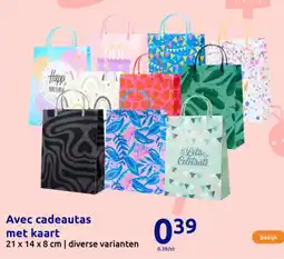 Action Avec cadeautas met kaart aanbieding