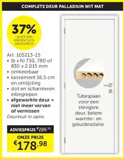 Zelfbouwmarkt Complete deur palladium wit mat aanbieding