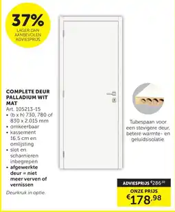 Zelfbouwmarkt Complete deur palladium wit mat aanbieding