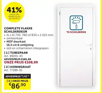 Zelfbouwmarkt Complete vlakke schilderdeur aanbieding
