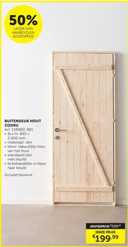 Zelfbouwmarkt Buitendeur hout codru aanbieding