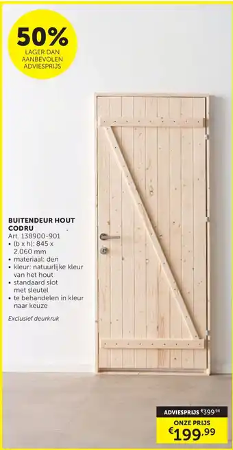 Buitendeur hout codru