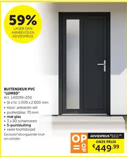 Zelfbouwmarkt Buitendeur pvc lumeo aanbieding