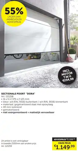 Zelfbouwmarkt Sectionale poort dora aanbieding