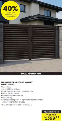 Zelfbouwmarkt Aluminium draaipoort oakley zwart dubbel aanbieding