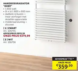 Zelfbouwmarkt Handdoekradiator DOBY wit aanbieding