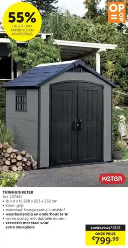 Zelfbouwmarkt Tuinhuis keter aanbieding