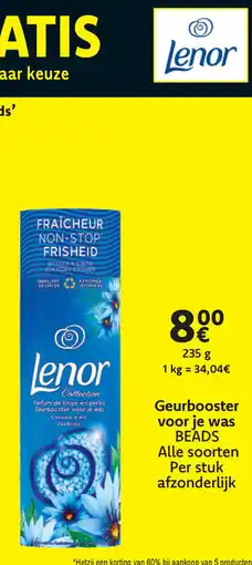 Cora Geurbooster voor je was beads Lenor aanbieding