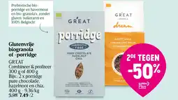 Delhaize Glutenvrije biogranola of -porridge aanbieding