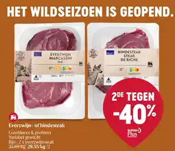 Delhaize Everzwijn- of hindesteak aanbieding
