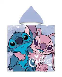 Decathlon KINDERPONCHO 60X120CM MICROVEZEL DISNEY STITCH aanbieding