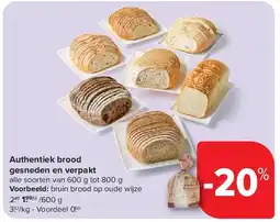 Carrefour Authentiek brood gesneden en verpakt aanbieding