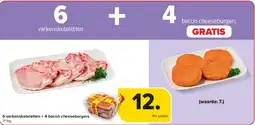 Carrefour 6 varkenskoteletten + 4 bacon cheeseburgers aanbieding