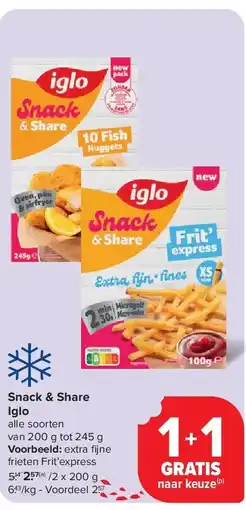 Carrefour Snack & Share Iglo aanbieding