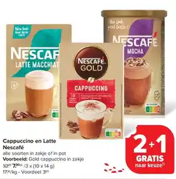 Carrefour Cappuccino en Latte Nescafé aanbieding