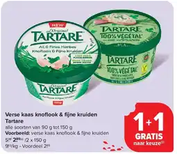 Carrefour Verse kaas knofl ook & fi jne kruiden Tartare aanbieding