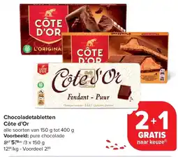 Carrefour Chocoladetabletten Côte d’Or aanbieding