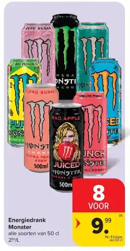 Carrefour Energiedrank Monster aanbieding
