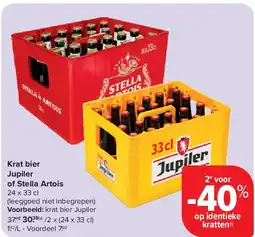 Carrefour Krat bier Jupiler of Stella Artois aanbieding