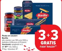 Carrefour Pasta en sauzen Barilla aanbieding