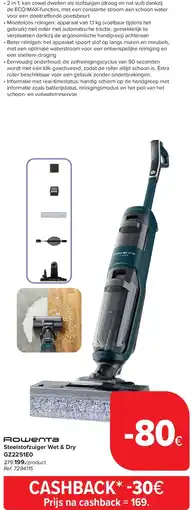 Carrefour Steelstofzuiger Wet & Dry GZ2251E0 aanbieding