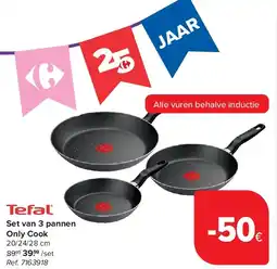 Carrefour Set van 3 pannen Only Cook aanbieding