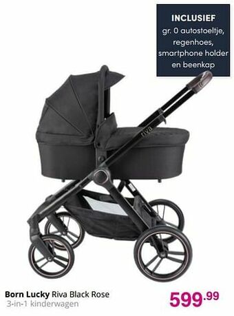 Baby & Tiener Born lucky riva black rose 3-in-1 kinderwagen aanbieding