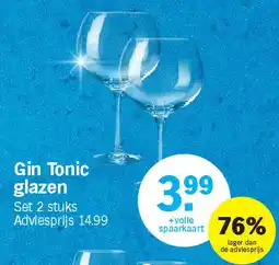 Albert Heijn Gin Tonic glazen aanbieding