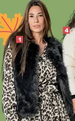 Carrefour Mouwloze jas in imitatiebont voor dames aanbieding