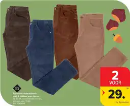 Carrefour Fluwelen stretchbroek met 5 zakken voor heren aanbieding