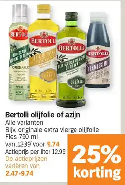 Albert Heijn Bertolli olijfolie of azijn aanbieding