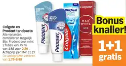Albert Heijn Colgate en Prodent tandpasta aanbieding