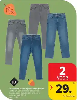 Carrefour Waterless stretch jeans voor heren aanbieding