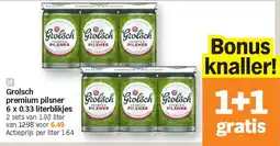 Albert Heijn Grolsch premium pilsner 6 x 0.33 literblikjes aanbieding