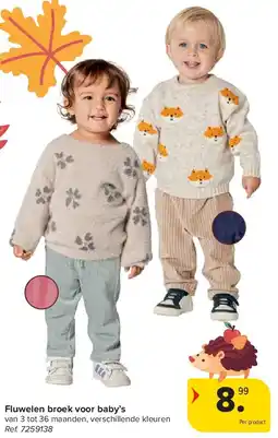 Carrefour Fluwelen broek voor baby’s aanbieding