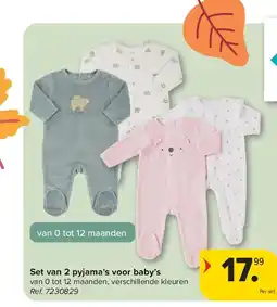 Carrefour Set van 2 pyjama’s voor baby’s aanbieding