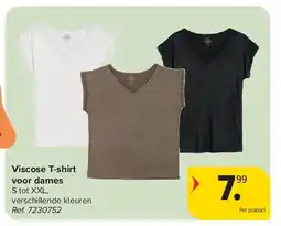 Carrefour Viscose T-shirt voor dames aanbieding
