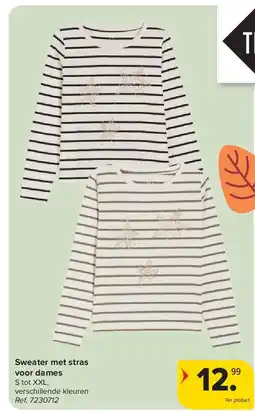 Carrefour Sweater met stras voor dames aanbieding