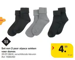 Carrefour Set van 2 paar alpaca sokken voor dames aanbieding