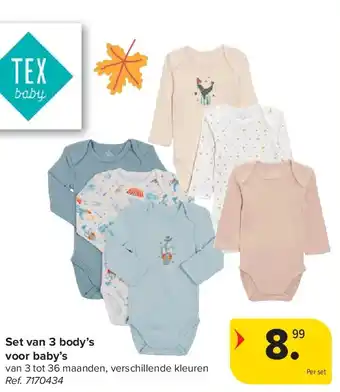 Carrefour Set van 3 body’s voor baby’s aanbieding