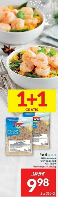 Intermarché Escal wilde garnalen rauw en gepeld aanbieding