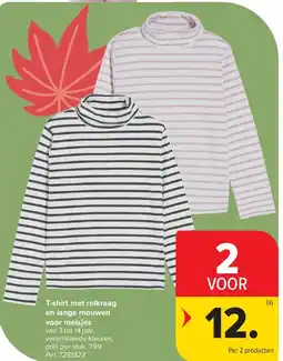 Carrefour T-shirt met rolkraag en lange mouwen aanbieding