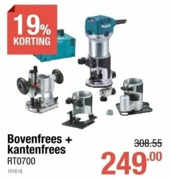 Cevo Makita bovenfrees + kantenfrees rt0700 aanbieding