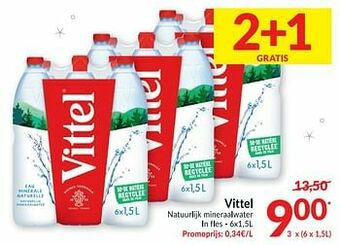 Intermarché Vittel natuurlijk mineraalwater aanbieding
