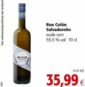 Colruyt Ron colón salvadoreño oude rum aanbieding