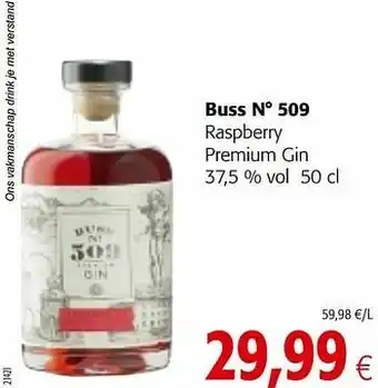Colruyt Buss n° 509 raspberry premium gin aanbieding