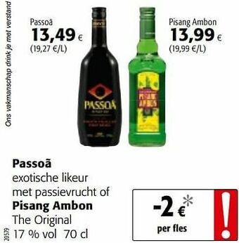 Colruyt Passoã exotische likeur met passievrucht aanbieding