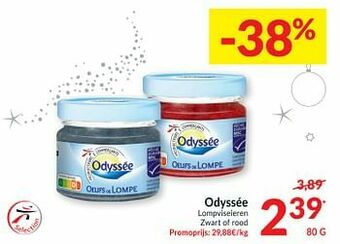 Intermarché Odyssée lompviseieren zwart of rood aanbieding