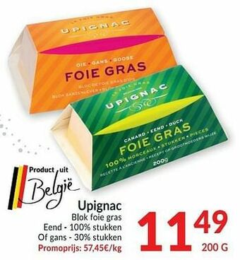 Intermarché Upignac blok foie gras eend of gans aanbieding